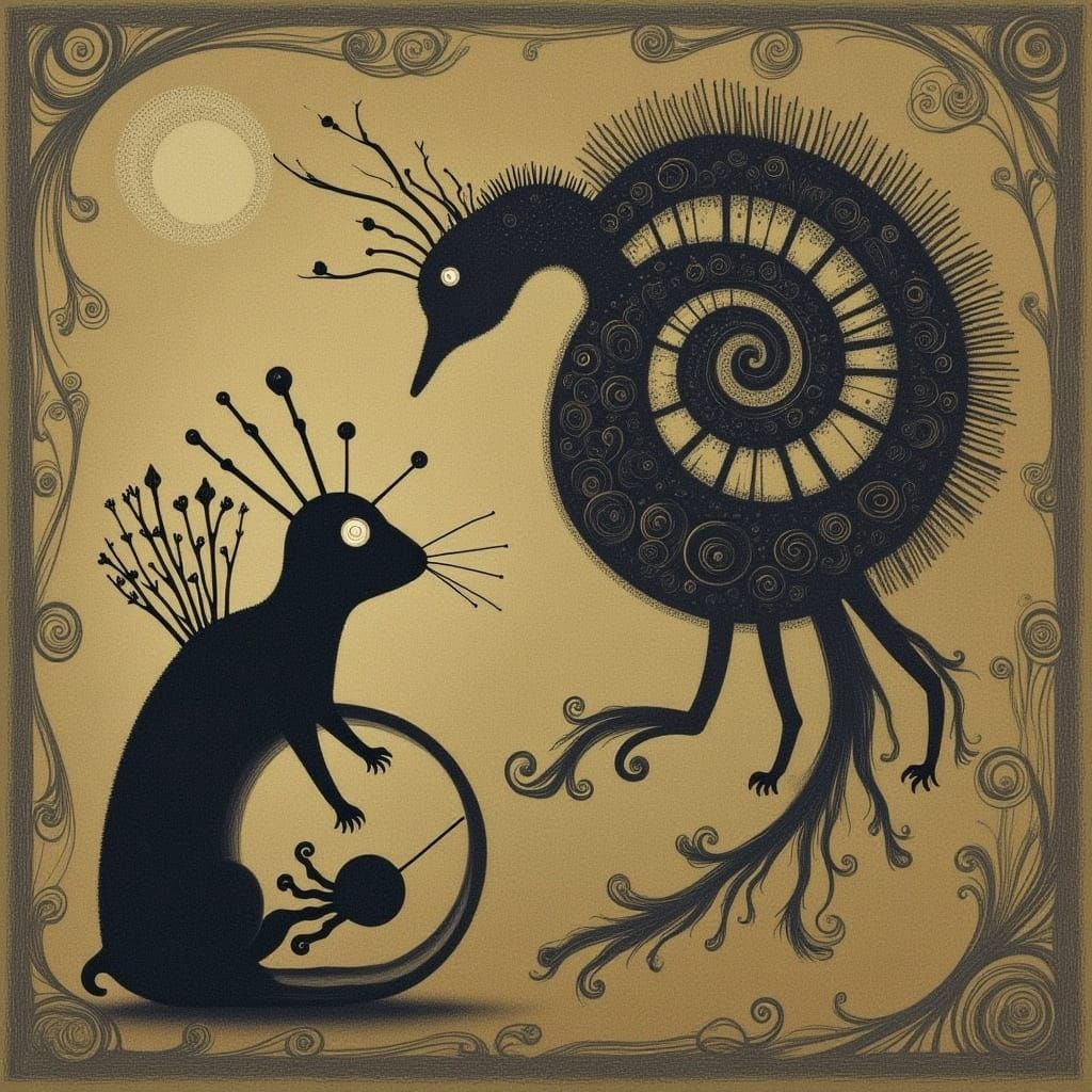 AI Generated Crayon Doodle of Cicada Song