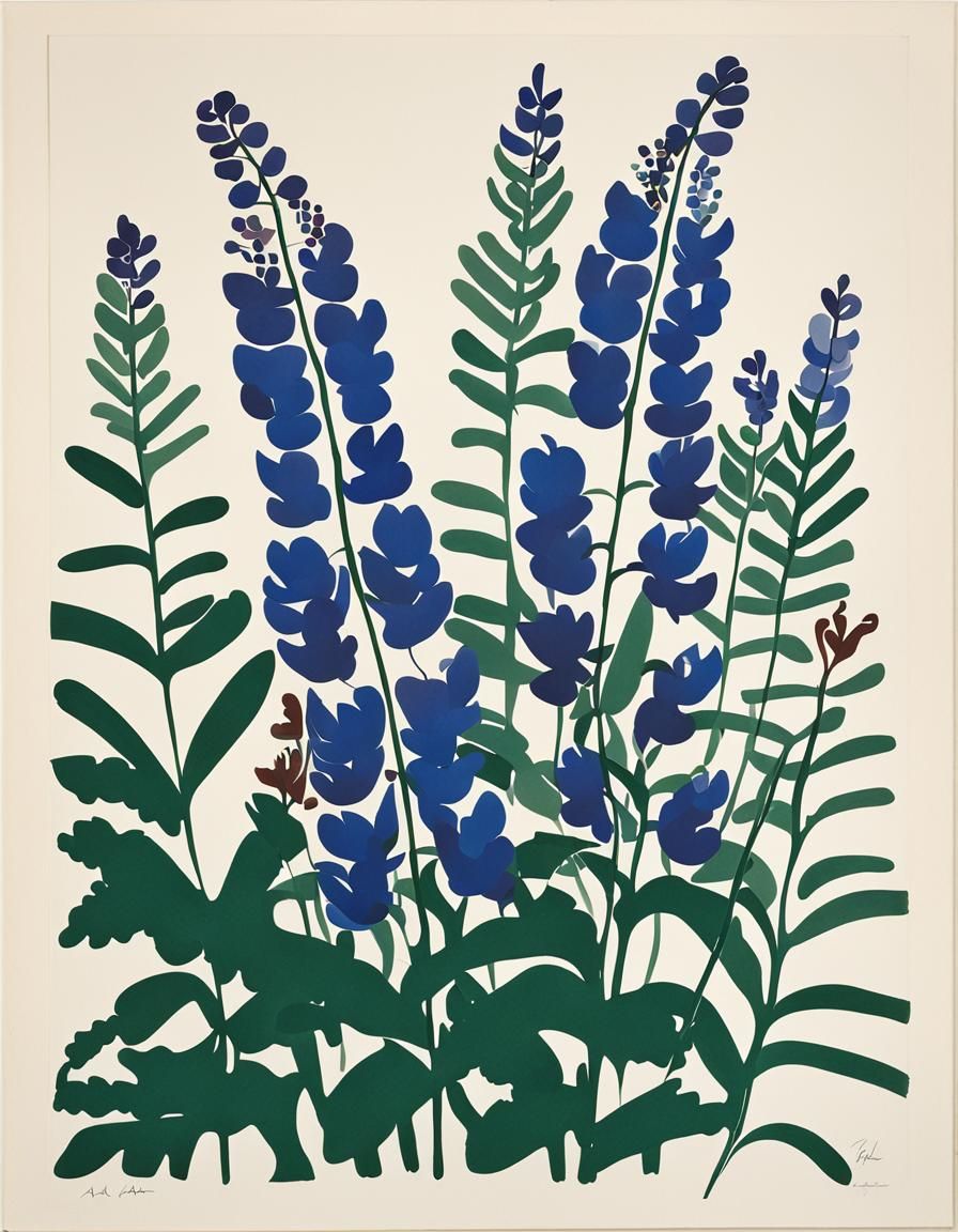 Abstract Wild Lupine Inspired by Organic Design