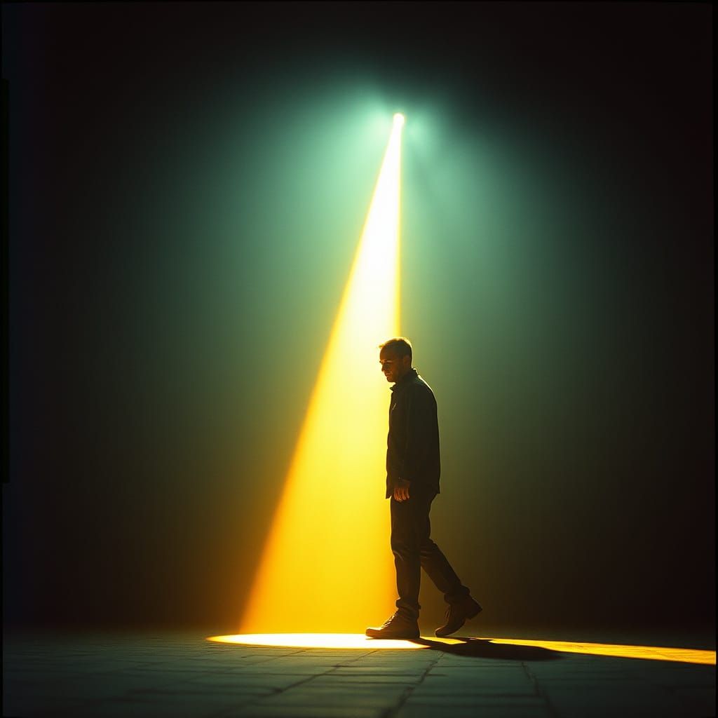 Eternal Struggle Between Right and Wrong in Golden Light