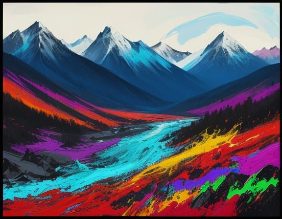 Abstract Expressionist Masterpiece of Nature's Energy