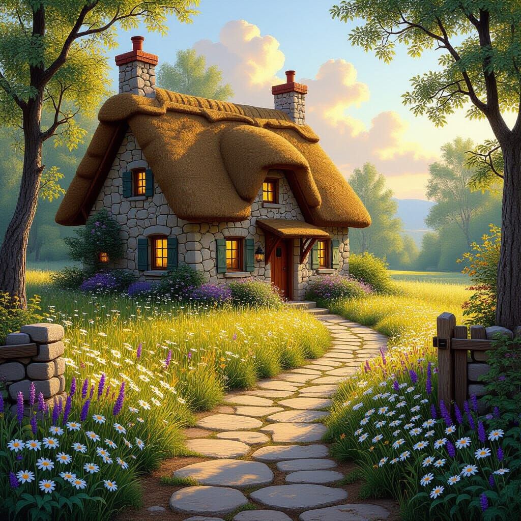 Cozy Cottage in a Wildflower Meadow