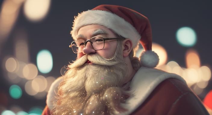 Hyperrealistic Hipster Santa Toy Maker in 16K