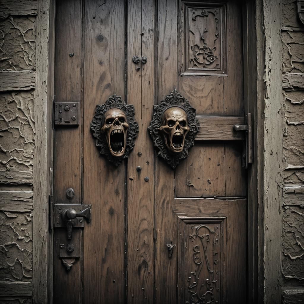 Scary Knock Knock Scene in Hyperrealistic Style