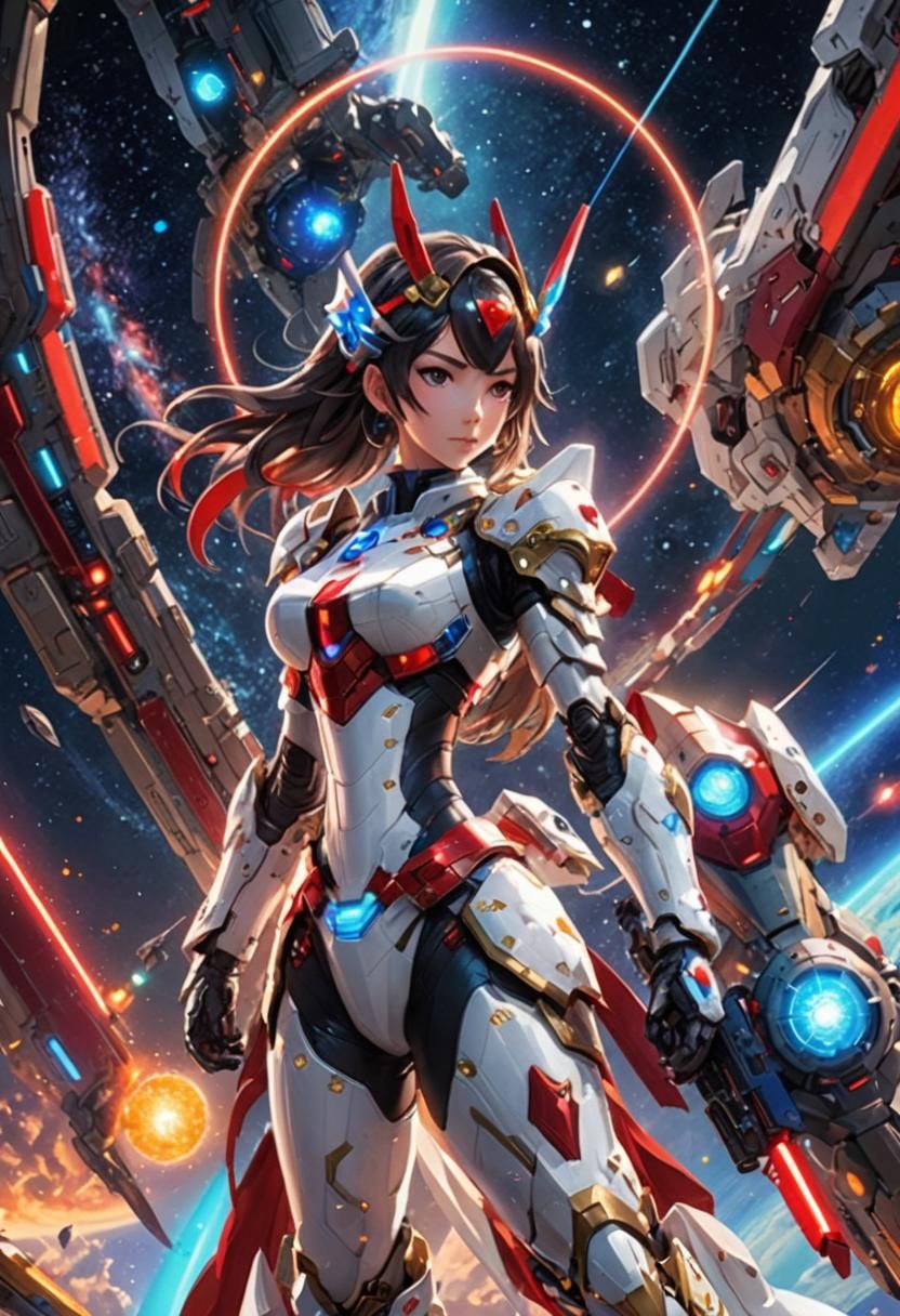 Nintendo Switch Girl in Space Armor: Anime Concept Art
