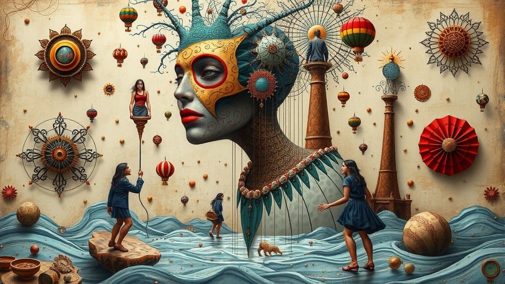 Surreal Goth Goddess Creates Ethereal Spirograph Landscape