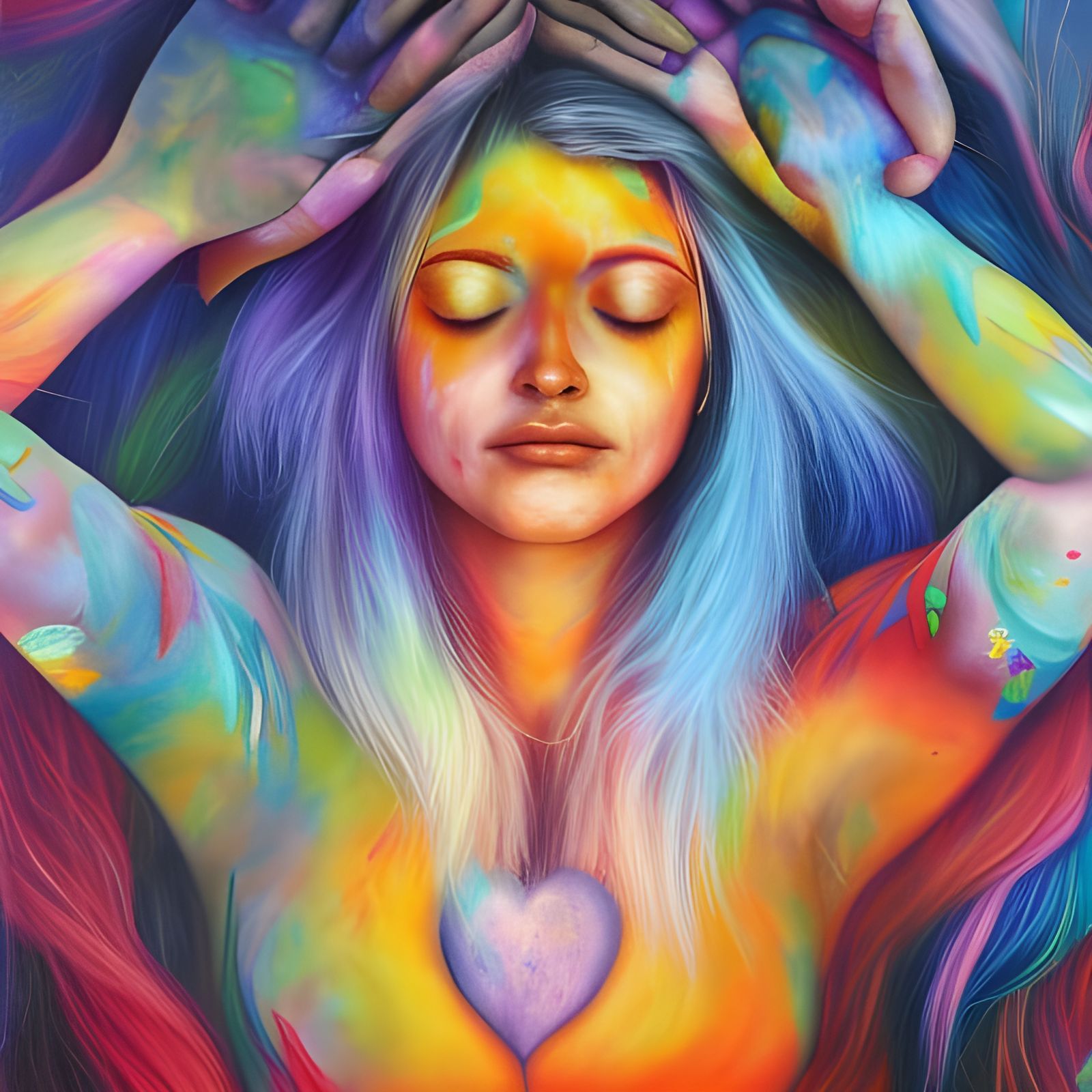 Vibrant Oil Painting: Freedom from Trauma and Sorrow