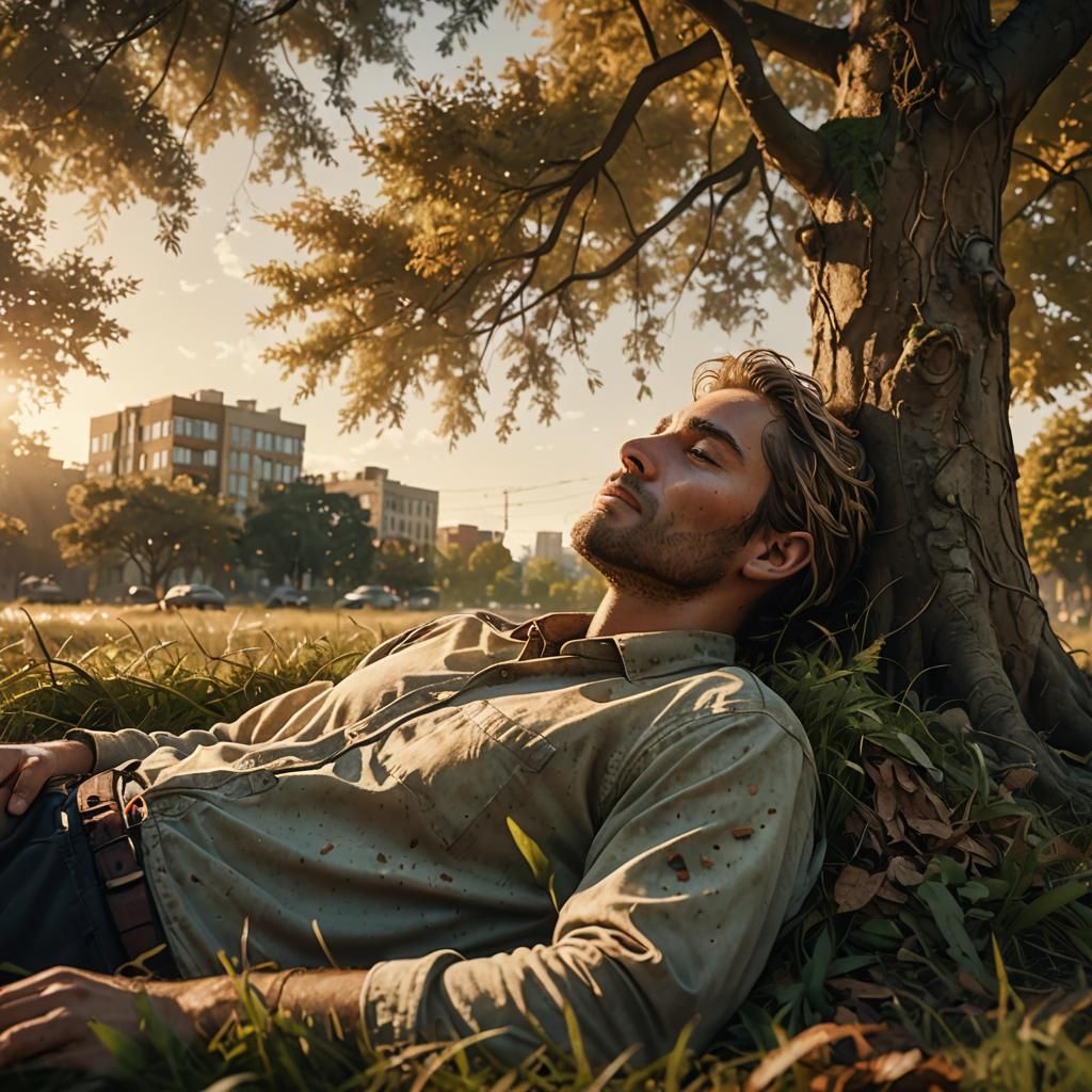 Man Blends with Earth in Hyper-Realistic Digital Art