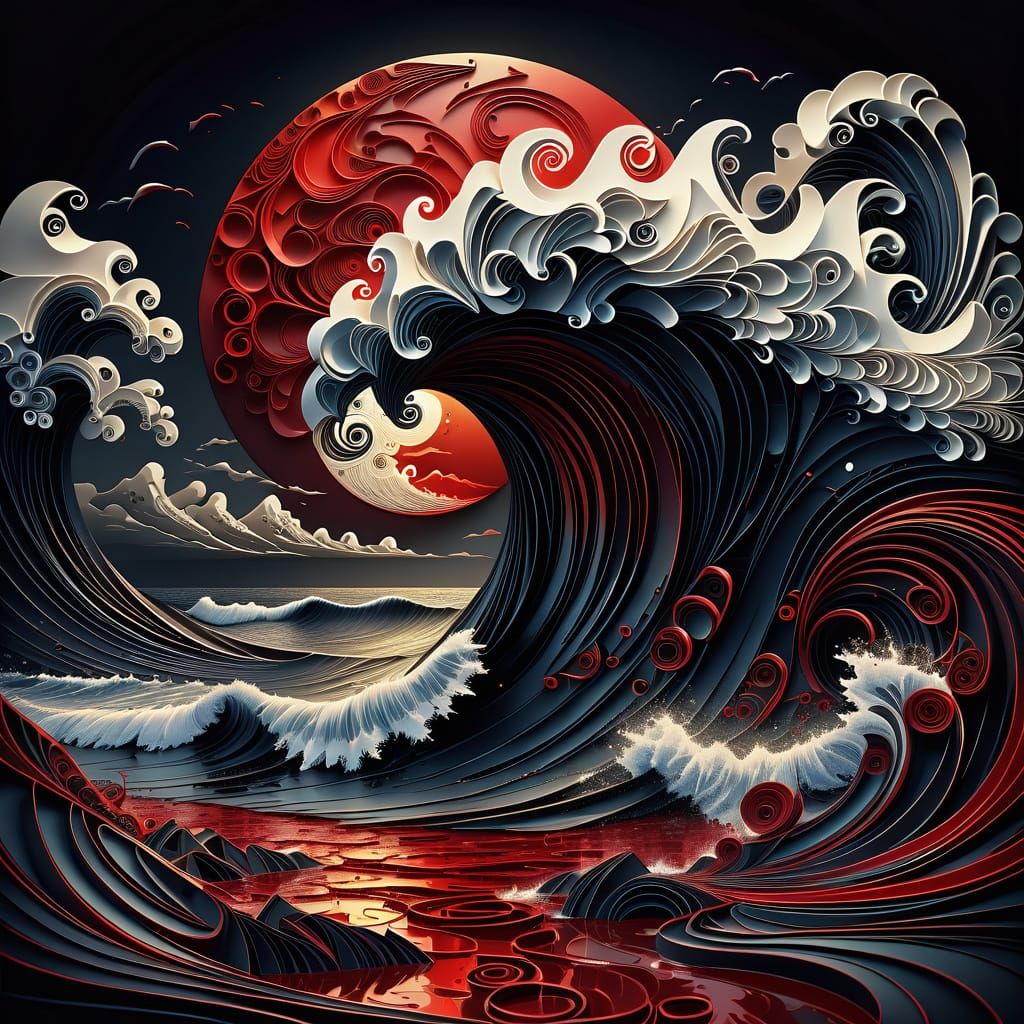 Doomsday Apocalypse Under Darkened Crimson Skies