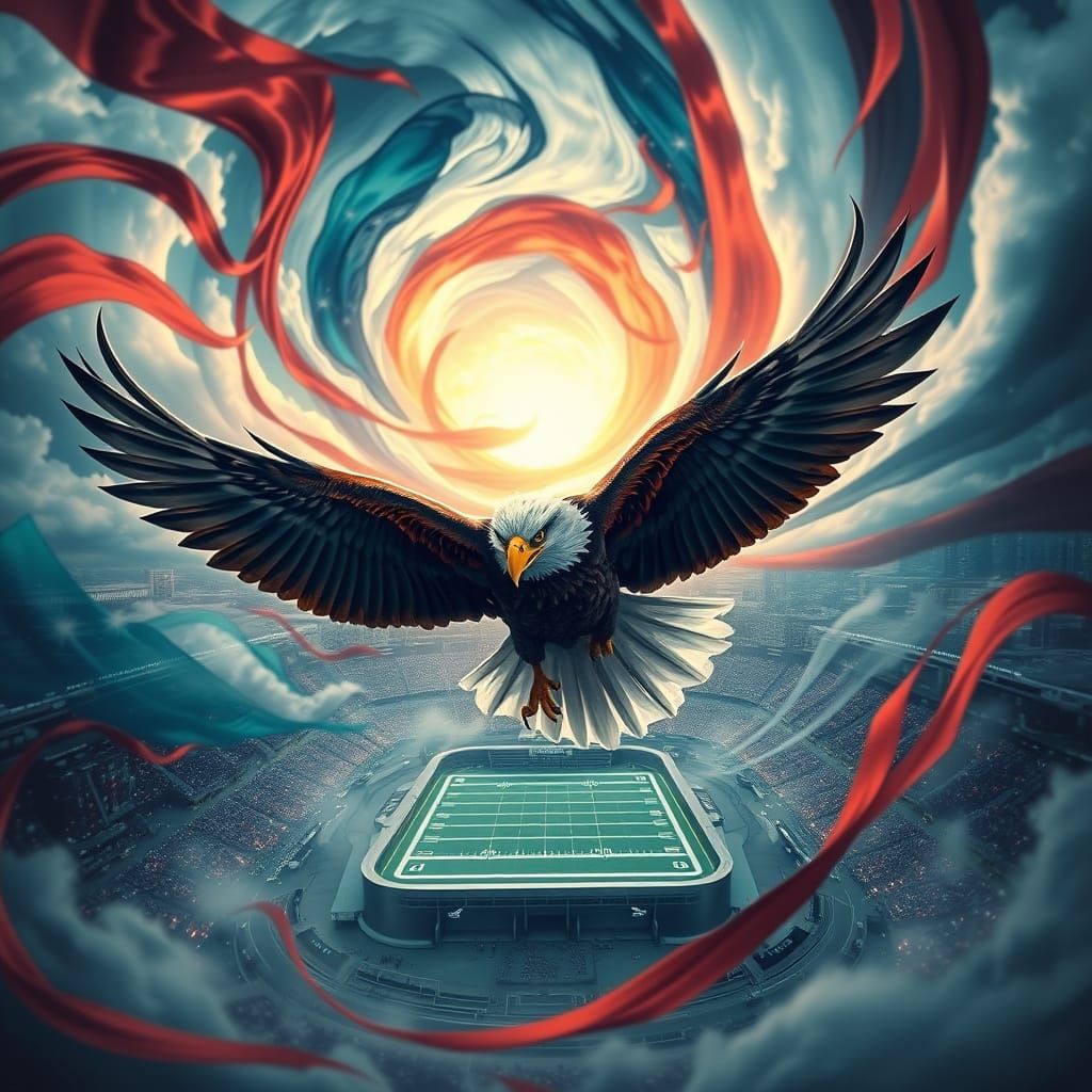 Majestic Eagle Soars Through Vibrant Philadelphia Cityscape ...