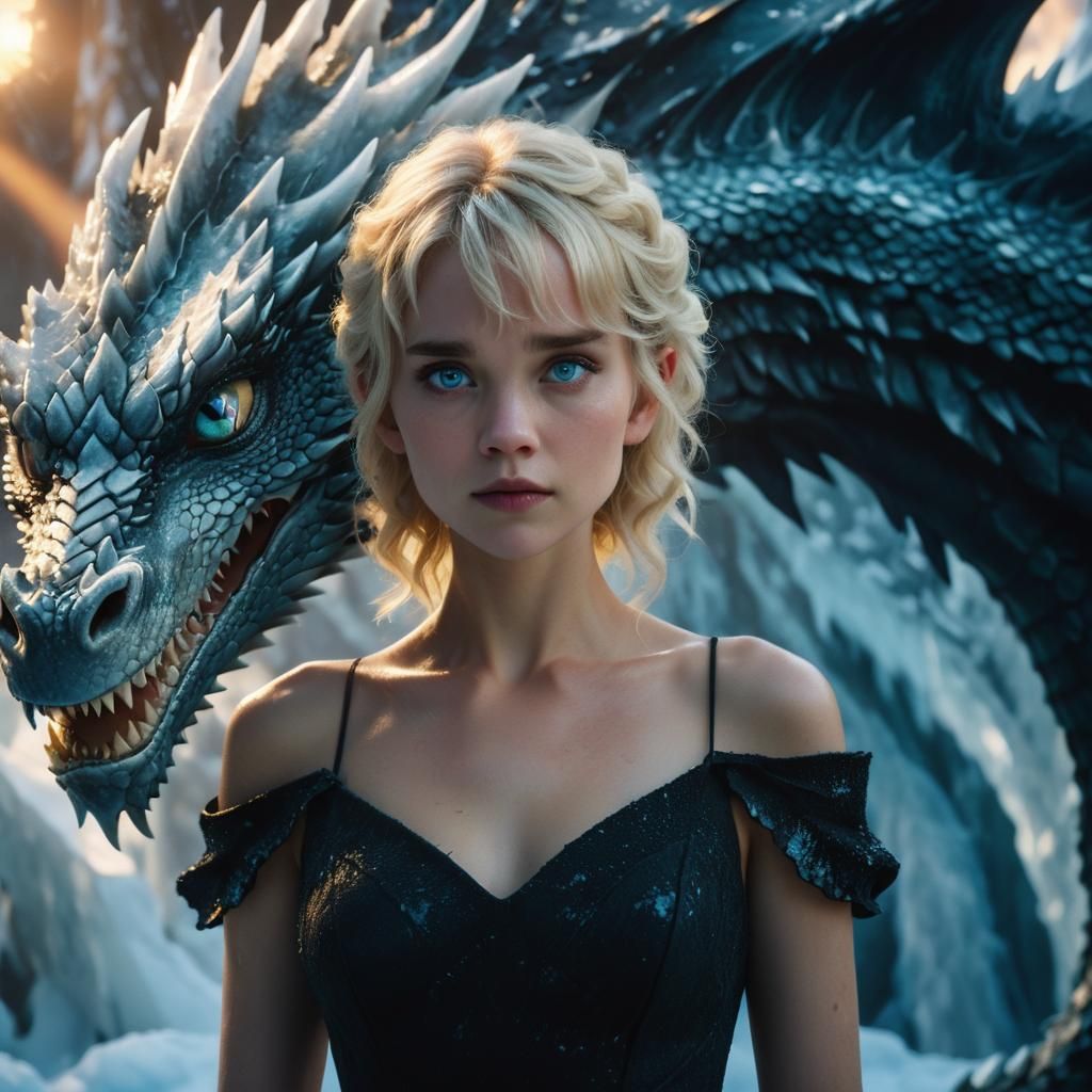 Ice Dragon Encounter in Cinematic Style