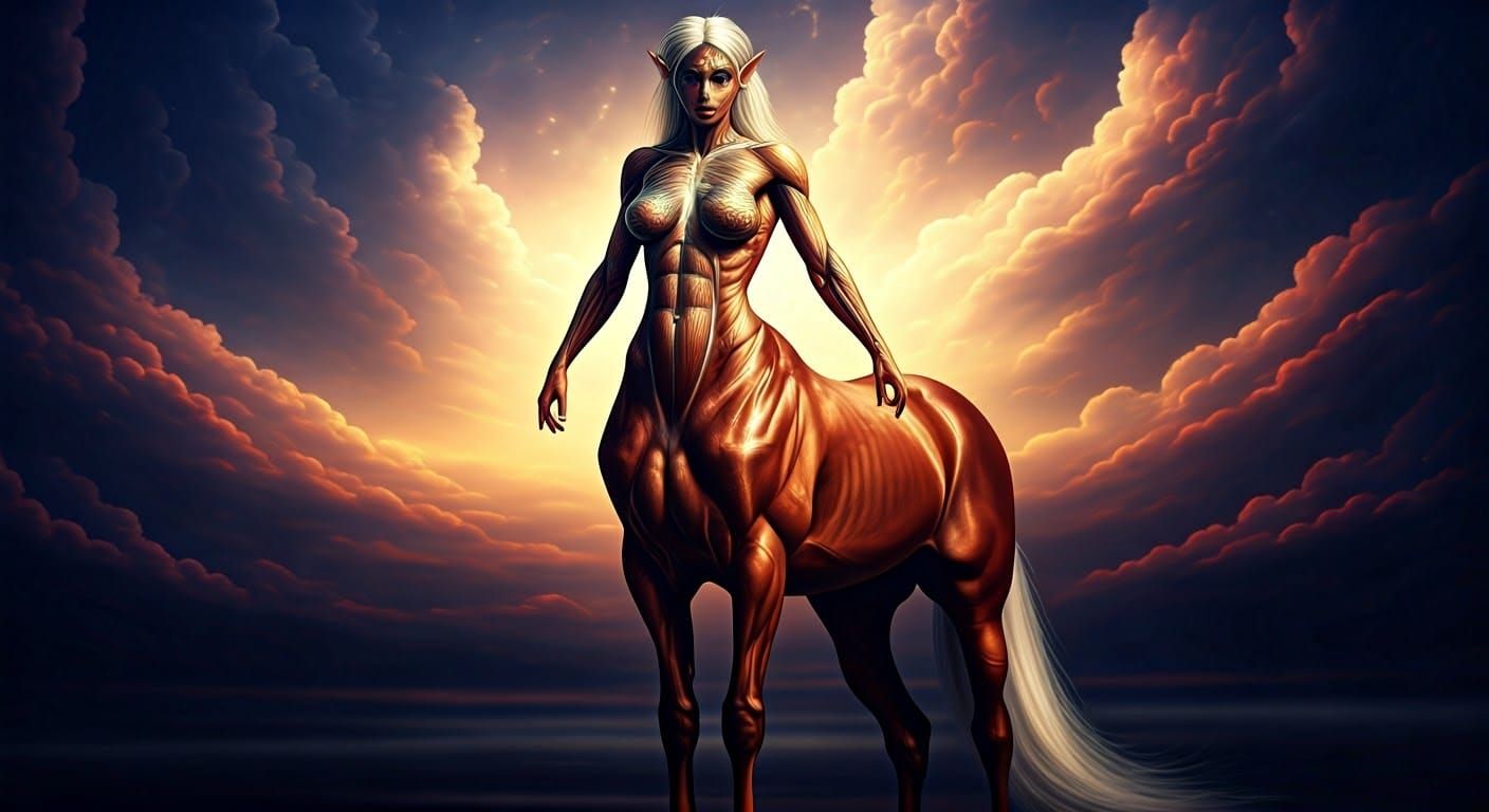 Majestic Female Centaur in Ethereal Realm