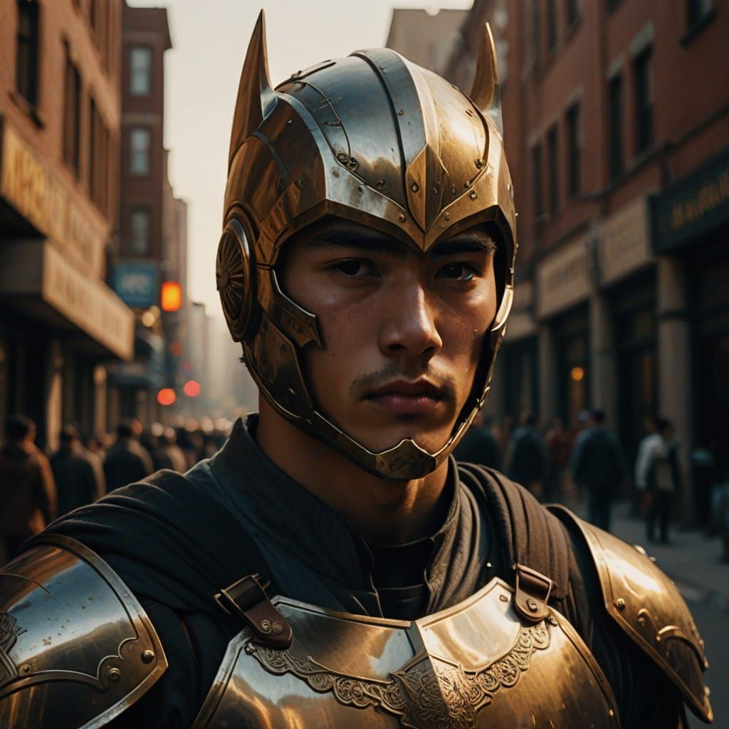 Kazakh Male Portrait in Dark Knight Style