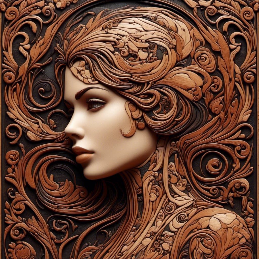 ornate highly detailed carved woman