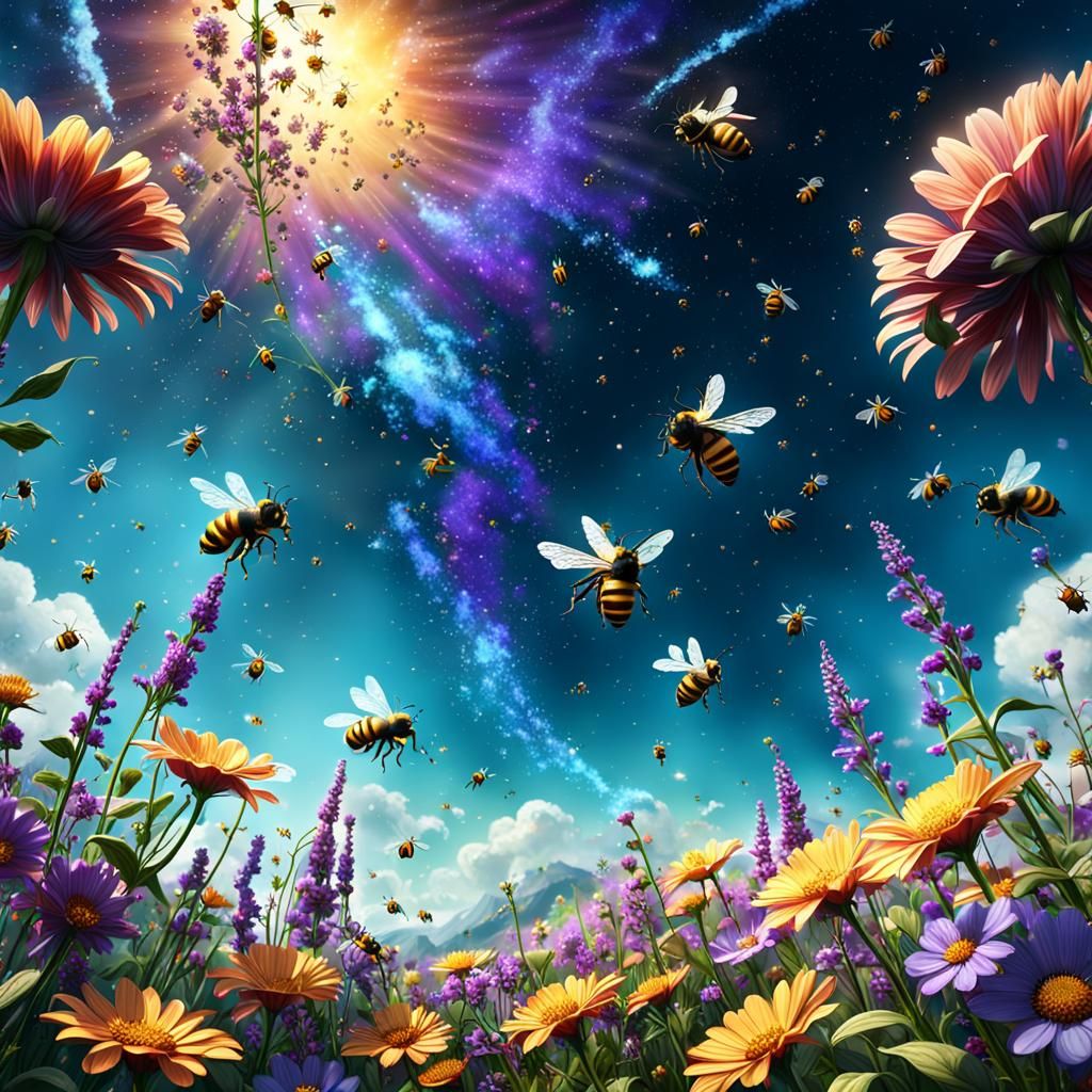 Bees Dancing in the Sky: A Fantasy Concept