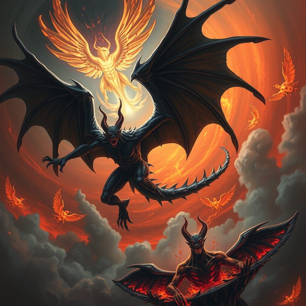 Majestic Hybrid Creature in Swirling Vortex