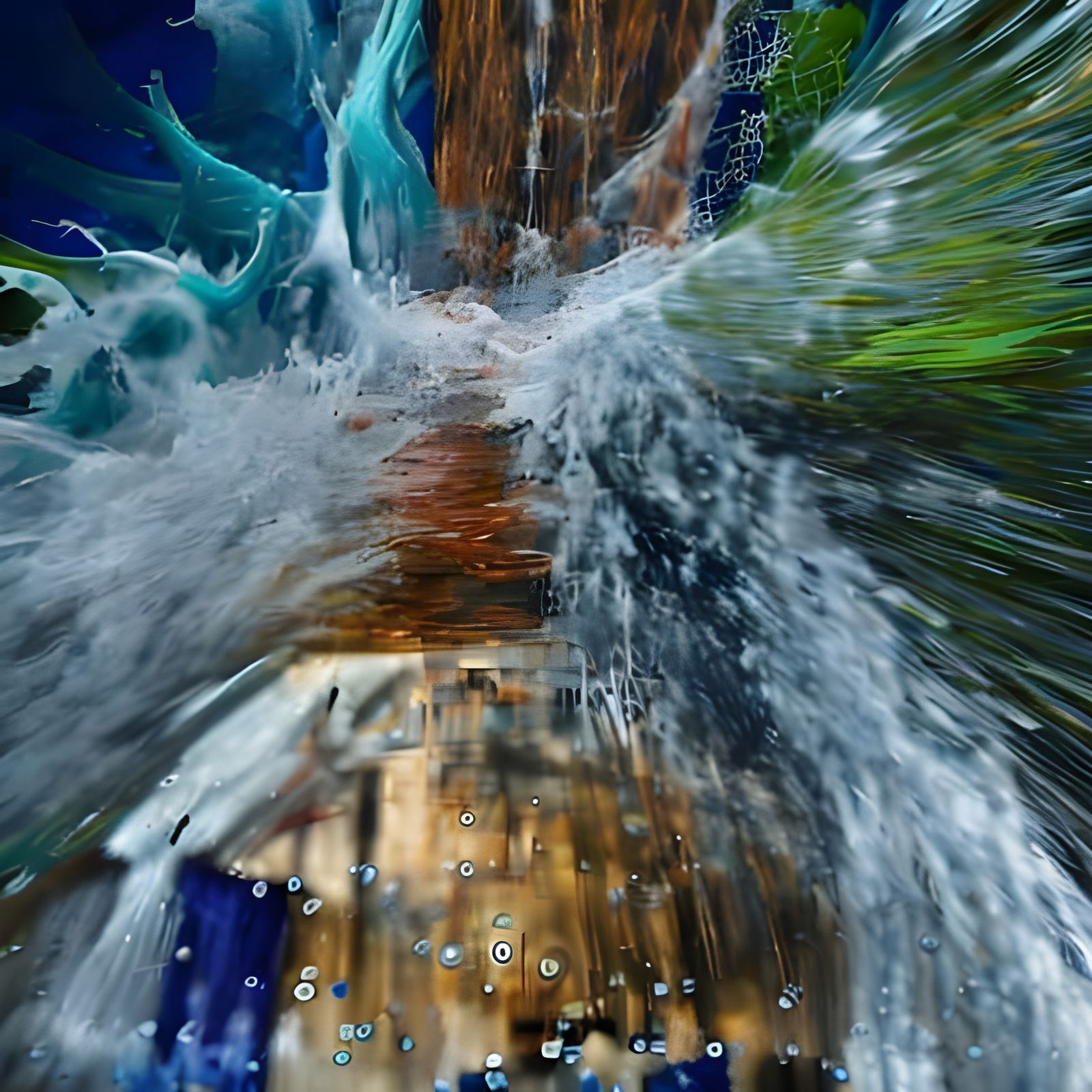 Cascading Jungle Water in Detailed Realistic Style