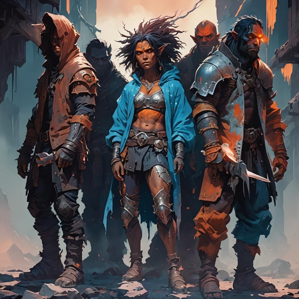 Orc Gang in Thermal Imaging Style