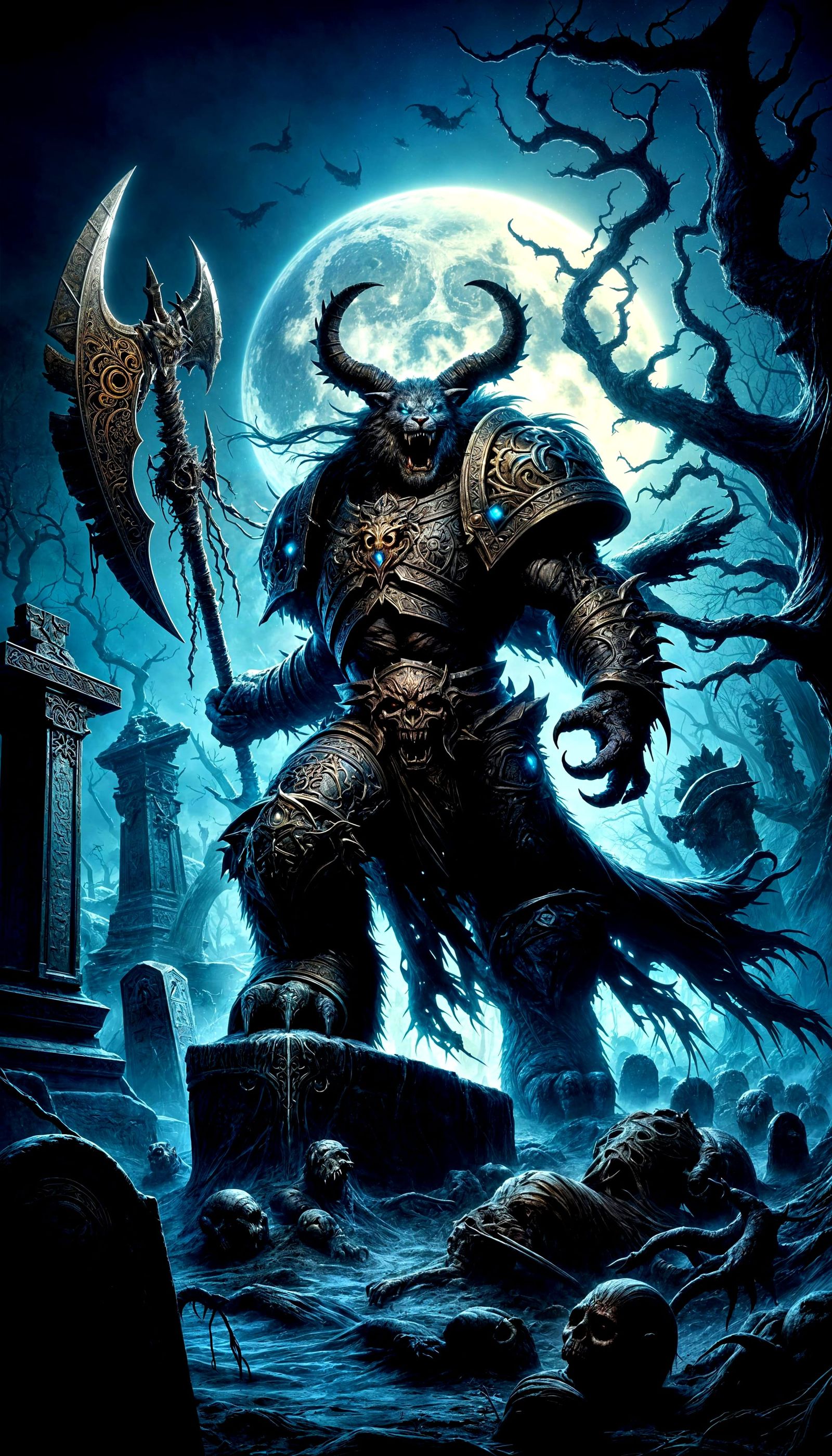 Undead Feline Warrior Rises in the Night