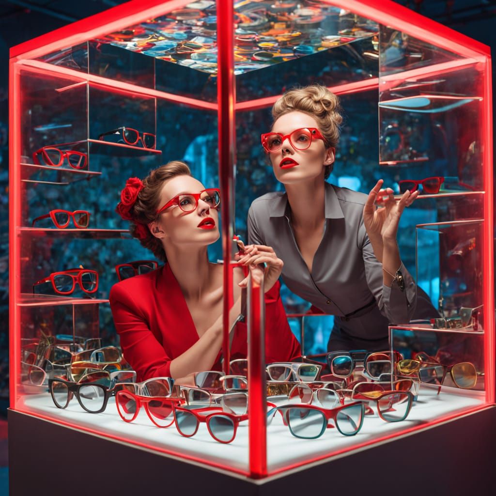 Futuristic Pin-Up Girl in Artist's Studio