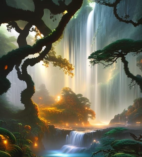 Mystical Forest Cave Entrance in Gothic Fantasy Style