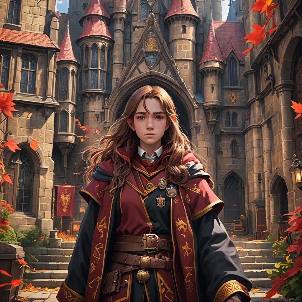 Detailed Gryffindor in 3D Anime Art Style