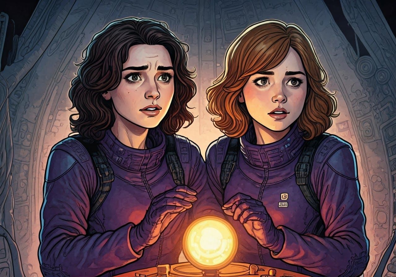 TARDIS Control Console Chaos in Vibrant Watercolor Style