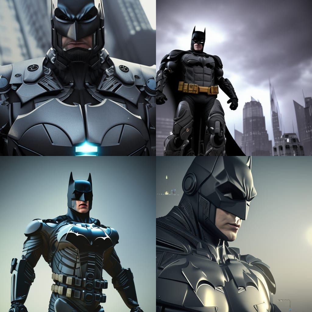 Futuristic Batman with Intricate Mech Details