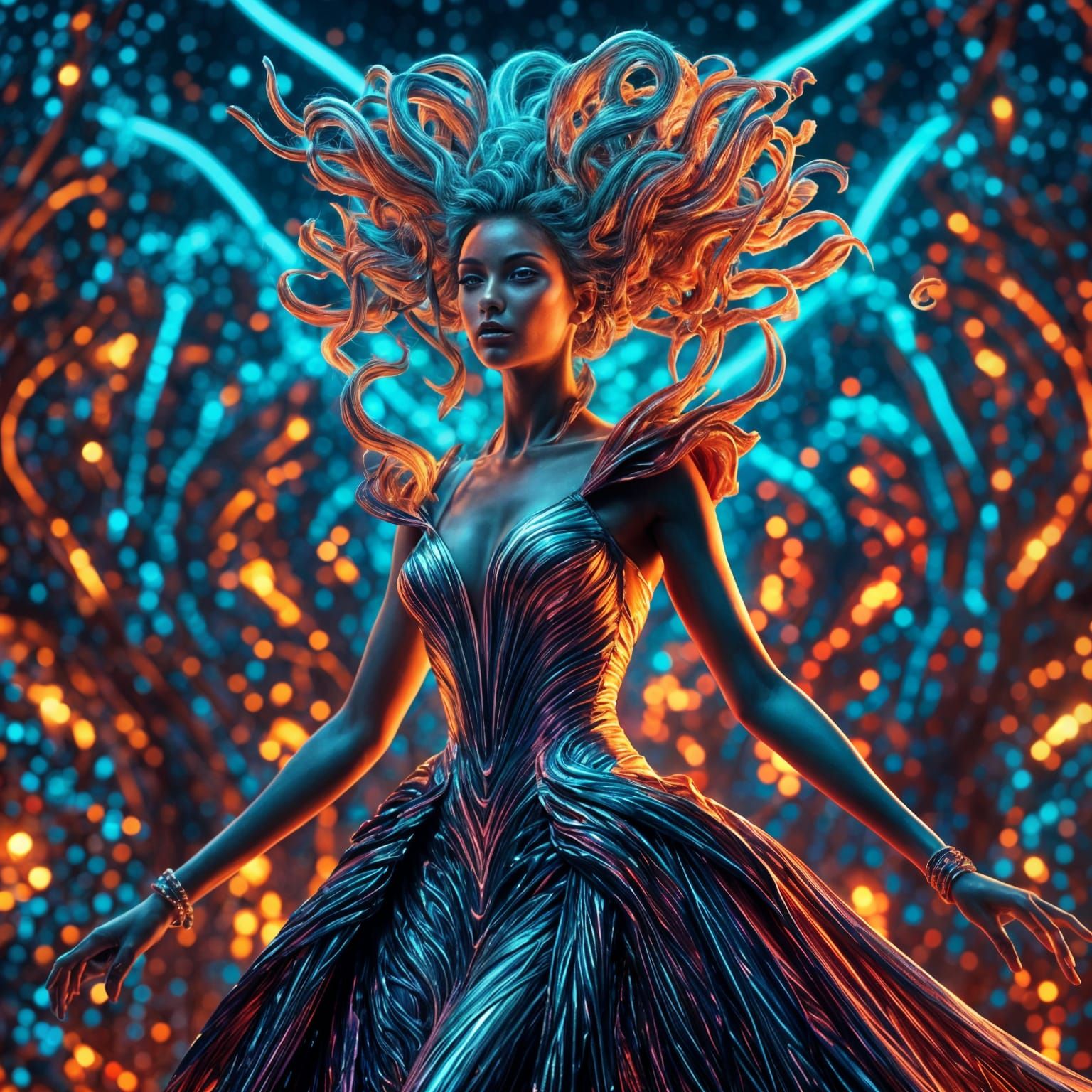 Alien Cynergy Haute Couture Fashion in Digital Art