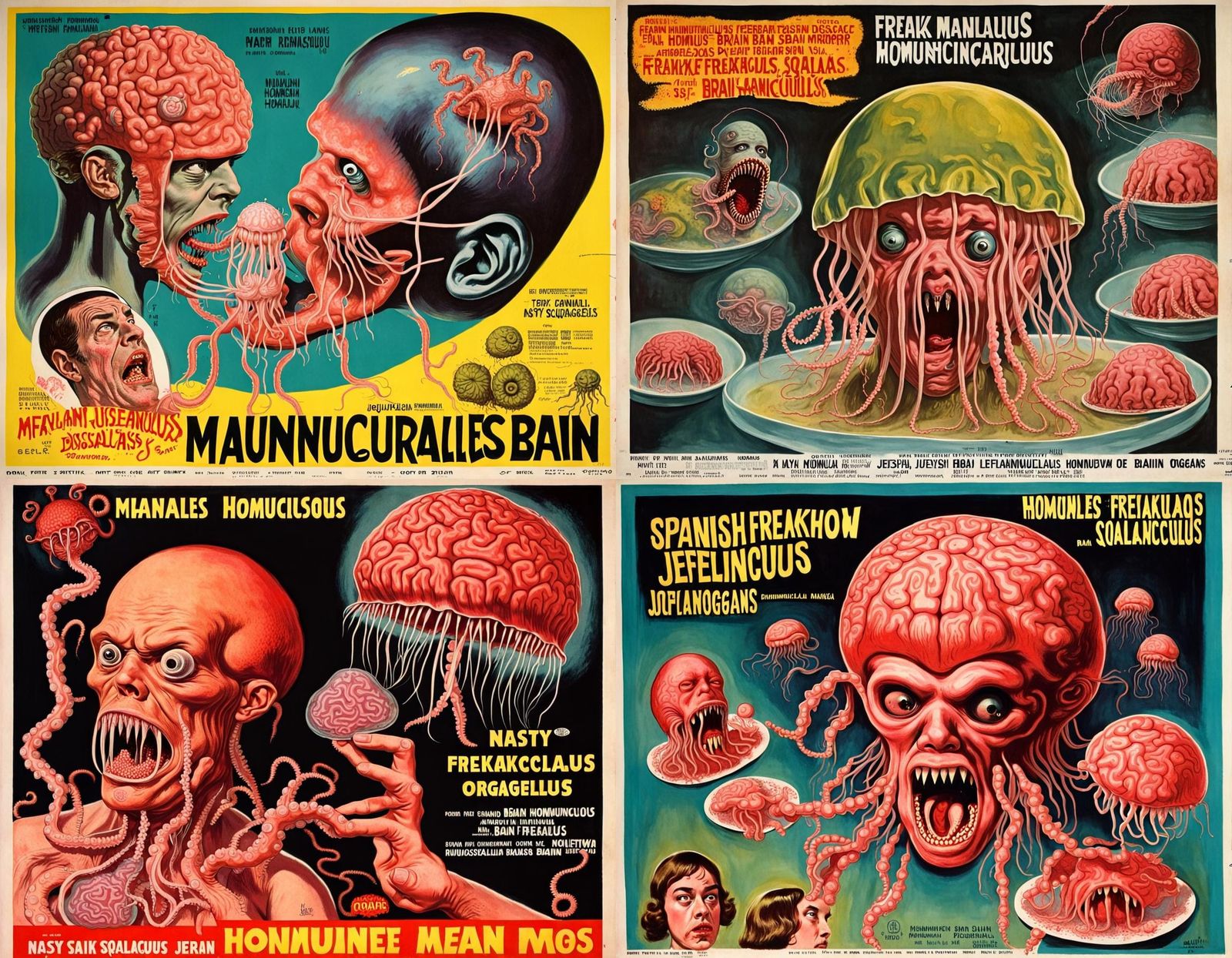 Disturbing Mutant Feast: 1960s Horror Movie Poster