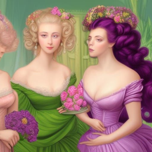 Regency Era Women Portrait in Detailed Matte Painting