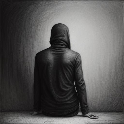 Abstract Street Art: Young Man's Trauma in Charcoal