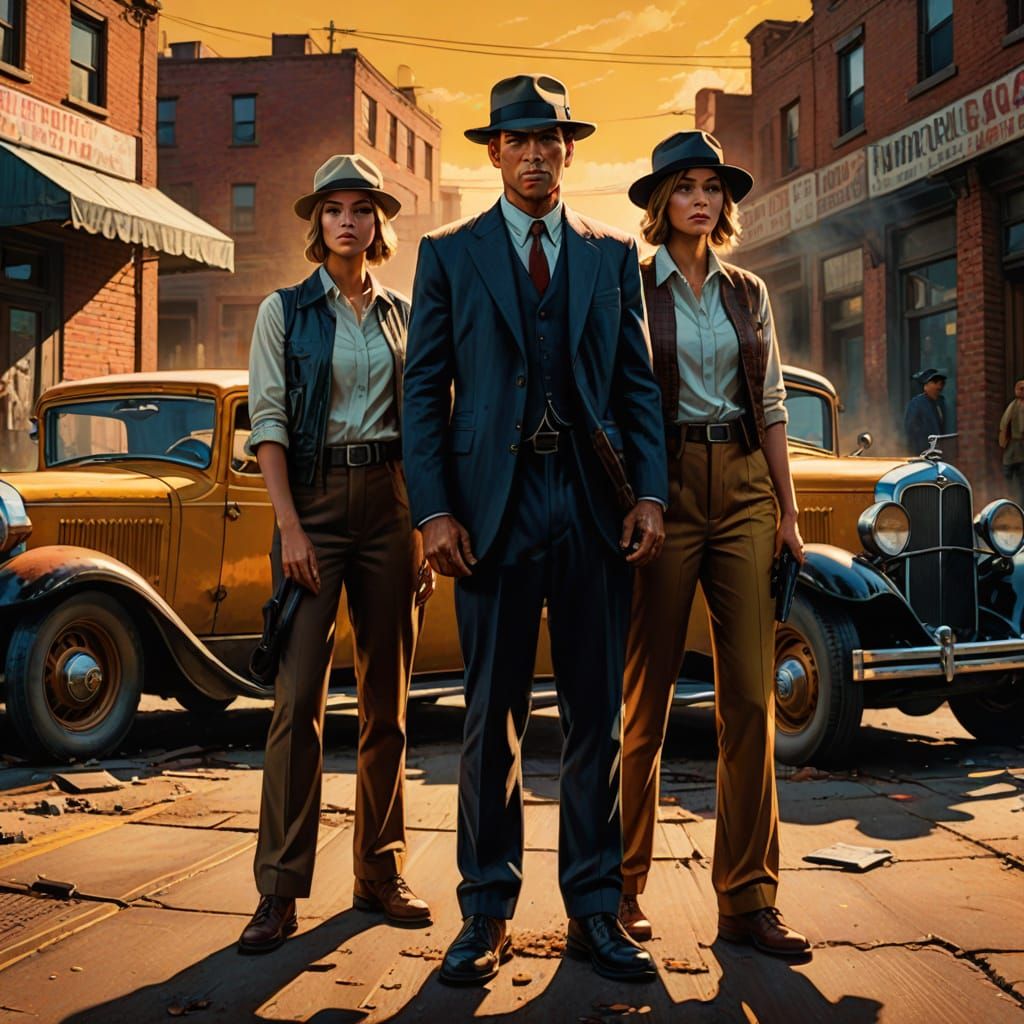 Bonnie and Clyde: Hyperrealistic Concept Art