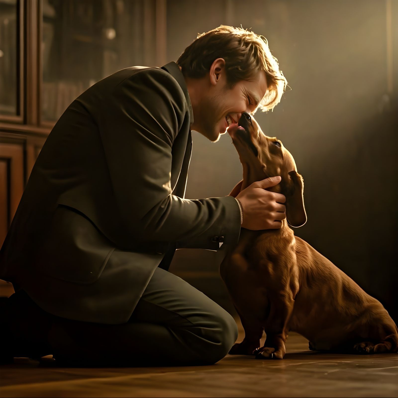 Joyful Reunion Between Best Friends