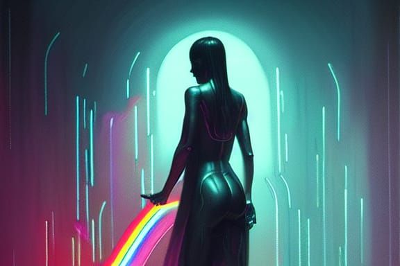 Angel of death in rainbow
