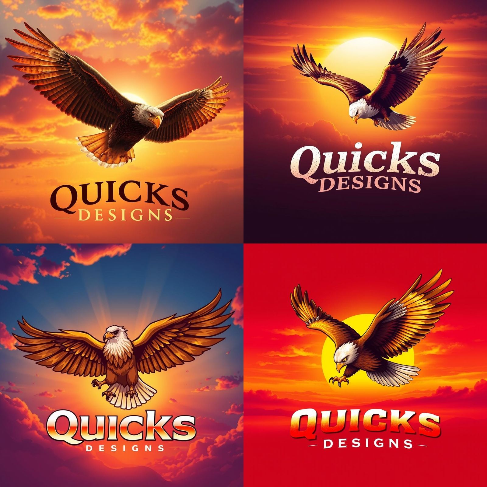 Eagle Gaming Logo Soaring Through Sunset Sky