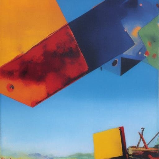 Abstract Billboard Composition in Expressionist Style