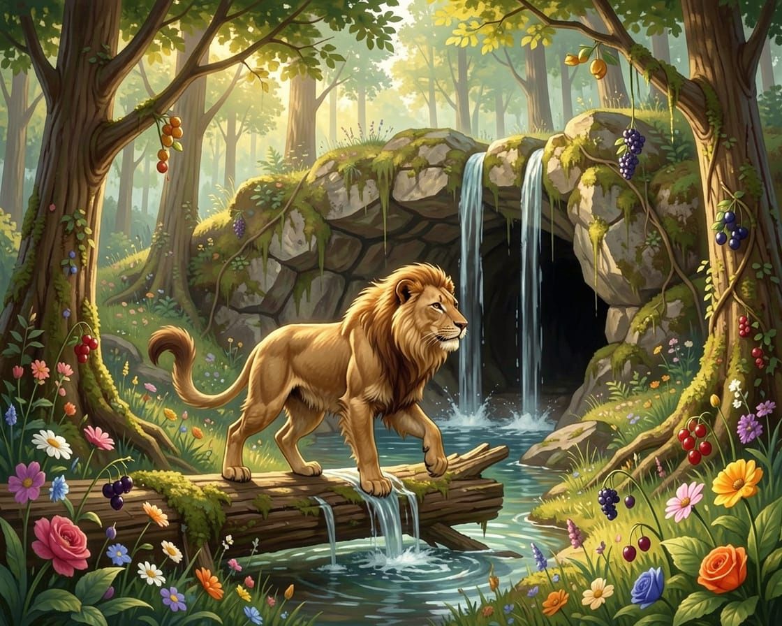 Majestic Griffon Soars Through Stormy Skies