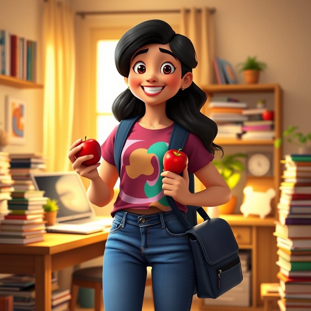 Indian College Girl Anaya in Pixar-Style 3D Animation