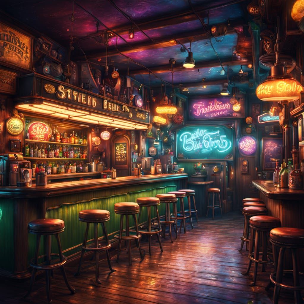 Fantasy Fairies in a Retro Dive Bar