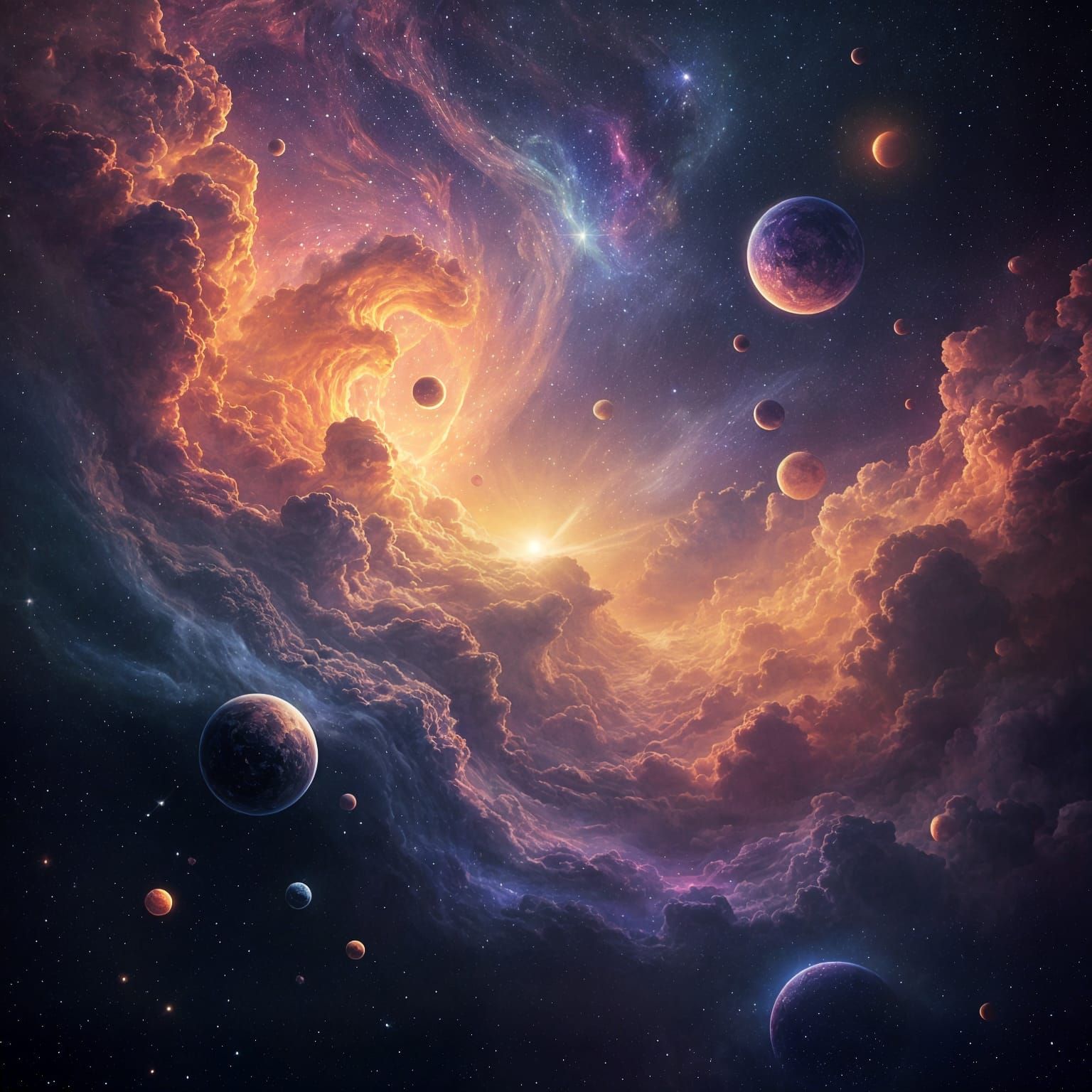 Magical Psychedelic Cosmic Celestial Bodies