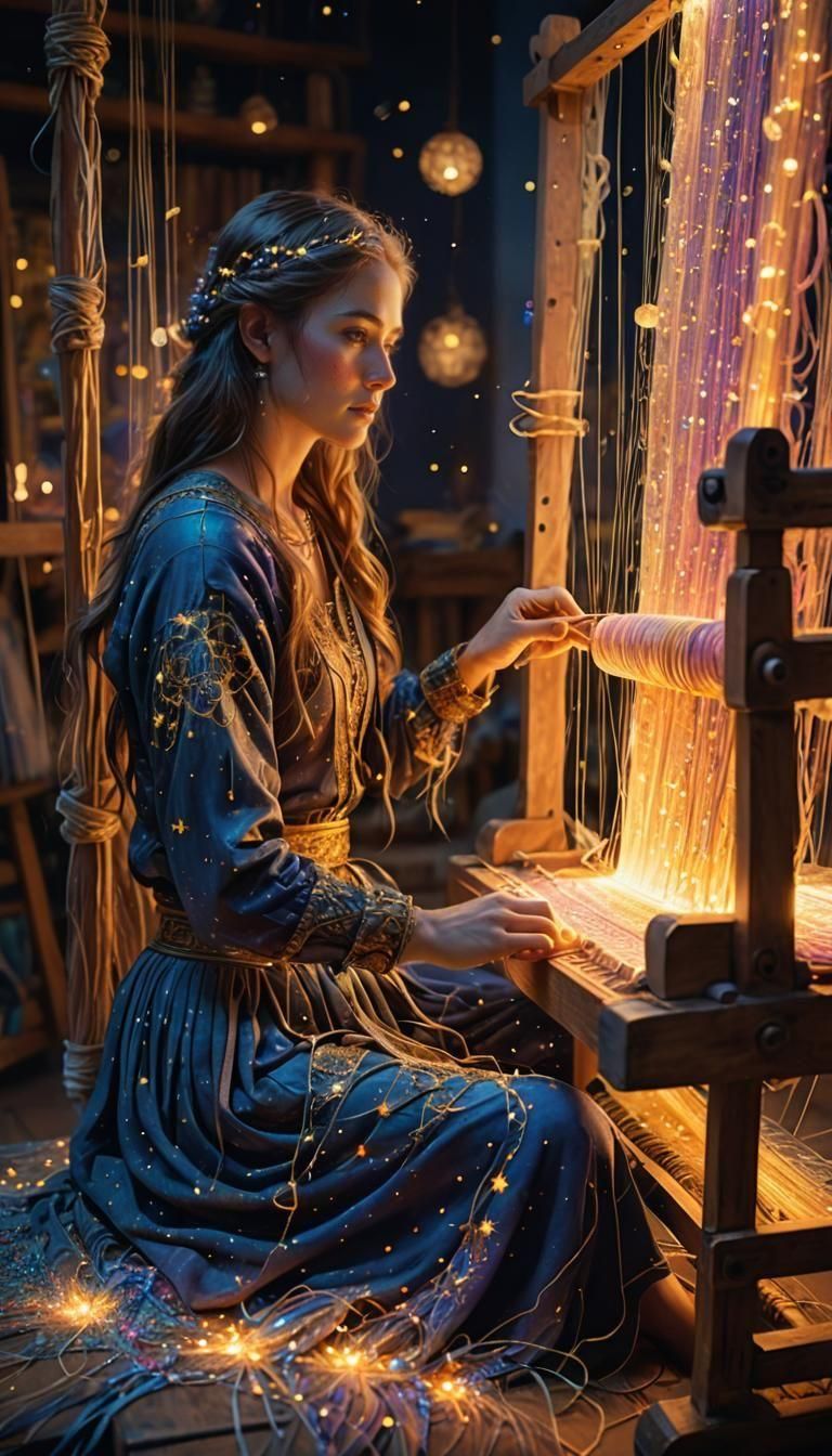 Weaving Dreams: A Fantasy Art Creation