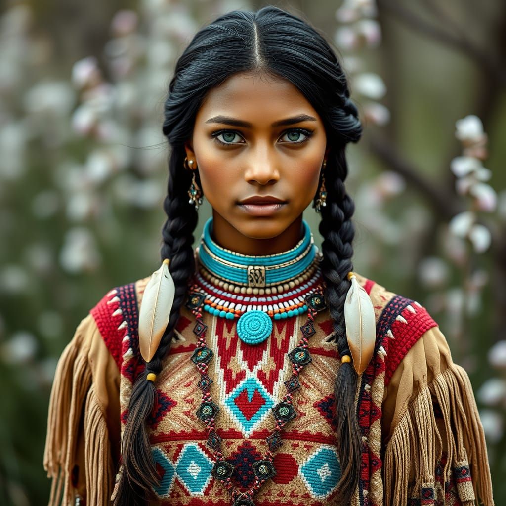 Native American Princess in Traditional Dress