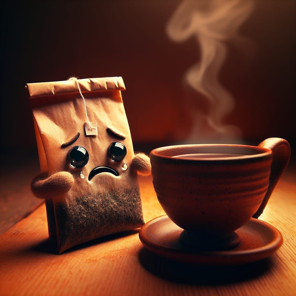 Sad Teabag's Fate in a Cozy Cup