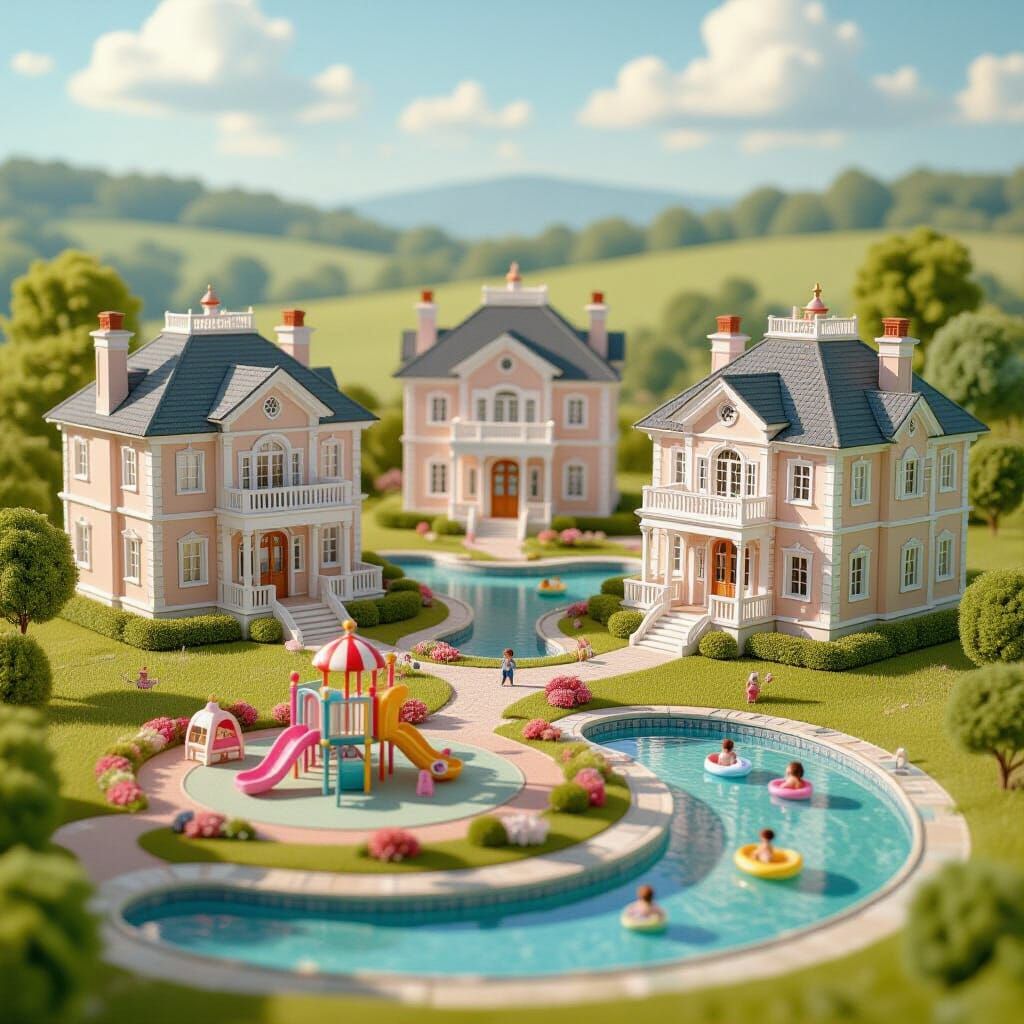 Miniature Luxury Villas in a Pastel Paradise