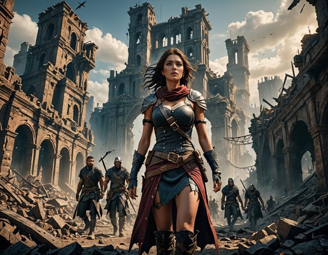 Raiders March Prisoner Through Ruined City