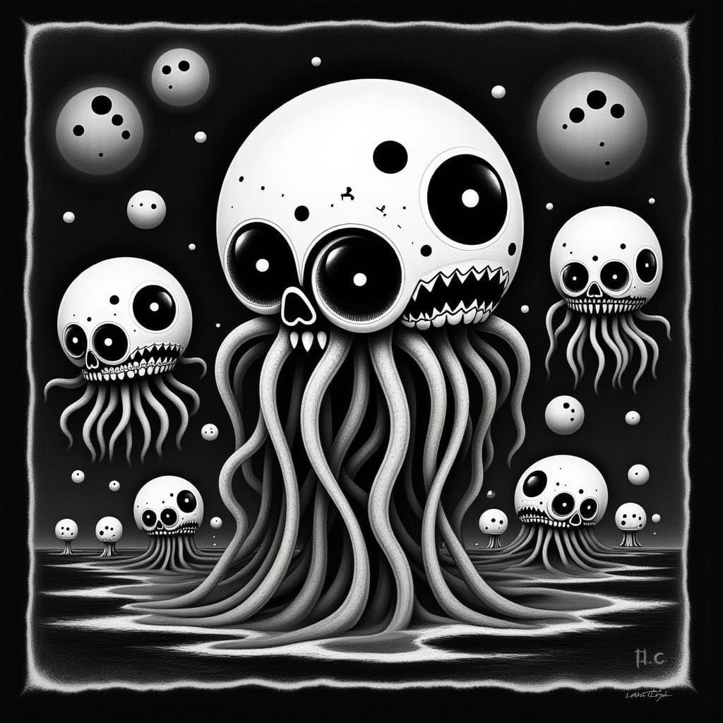 Skull Jellyfish AI Image