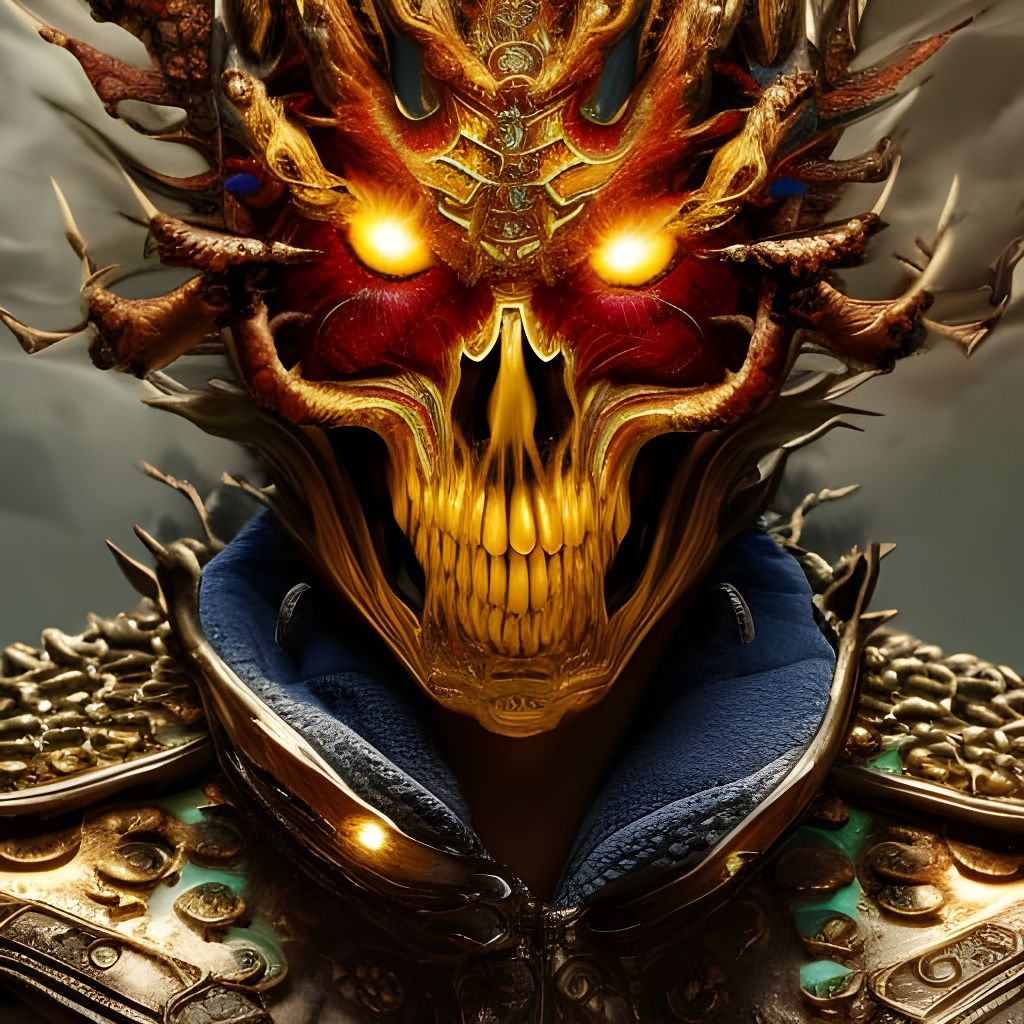 Ghost Rider Dragon Man Portrait in 8K