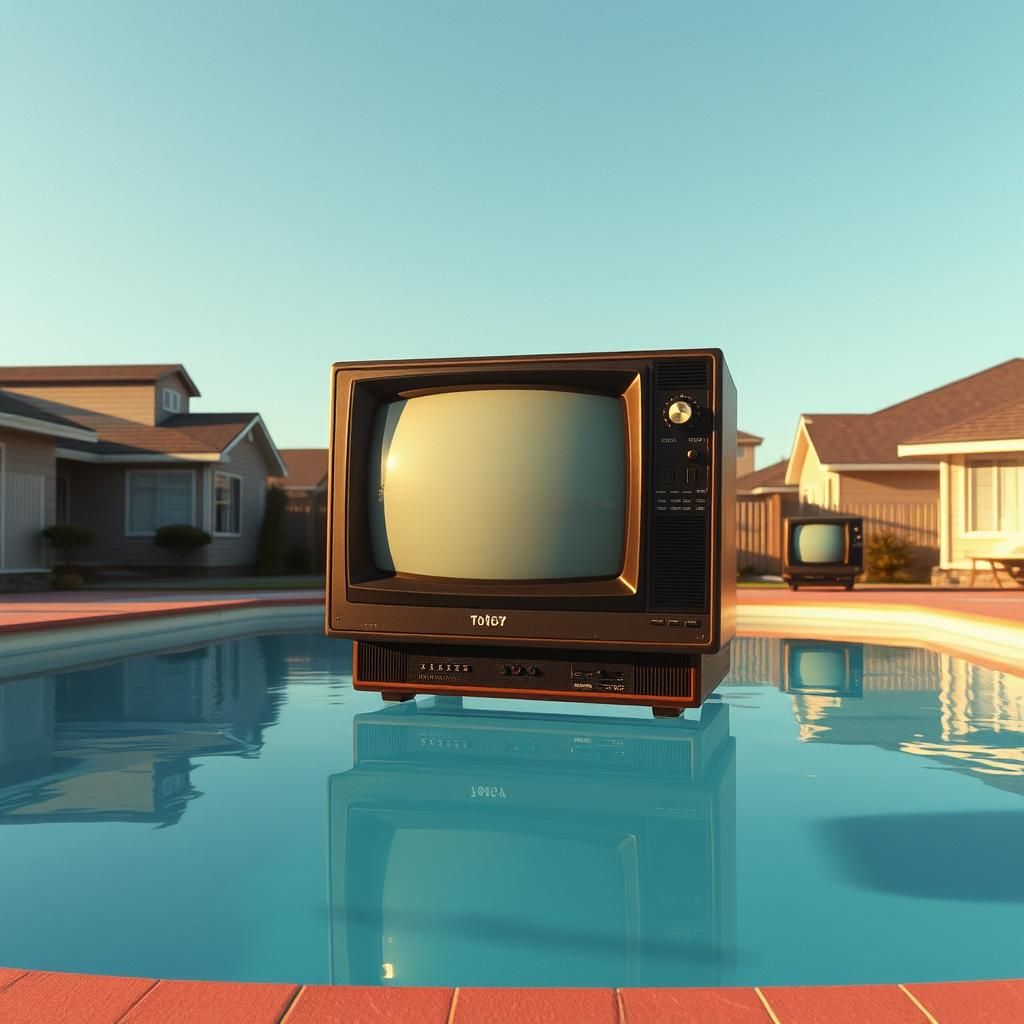 Retro TVs Float in Vaporwave Dreamscape