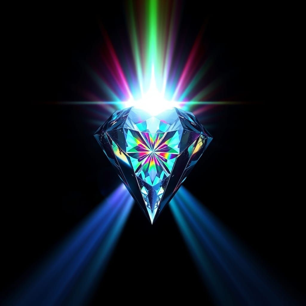Radiant Diamond Shard in Cosmic Void