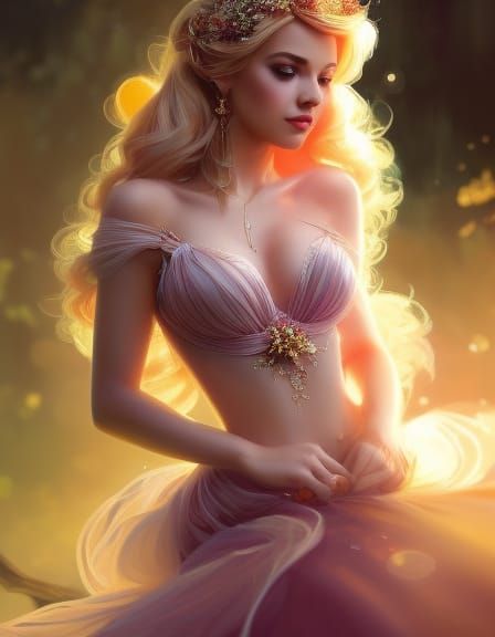 Princess in Butterfly Land: Rococo Digital Art